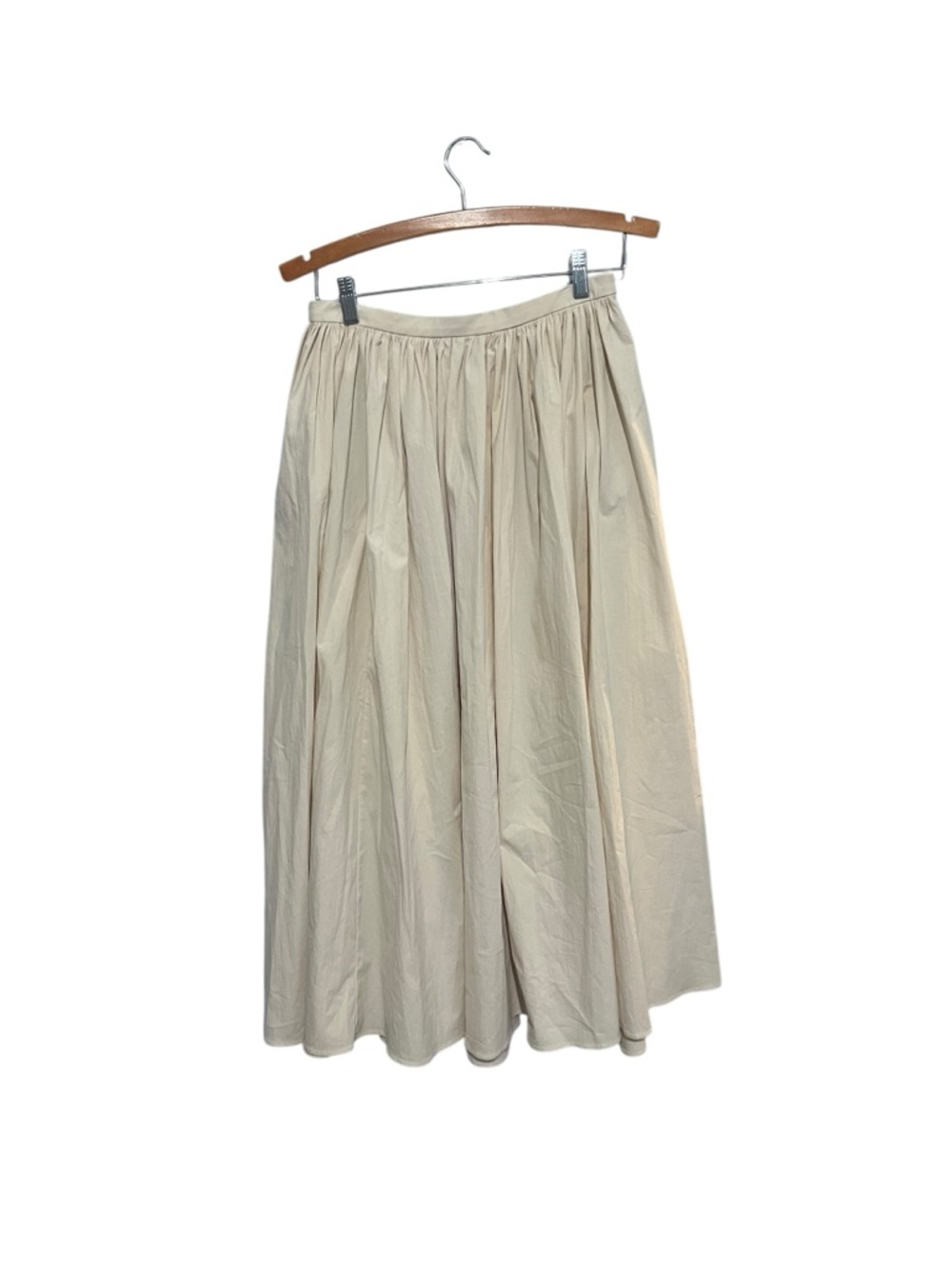 Zara Cream A-Line Gathered Midi Skirt New With Tags 2252/653 - Picture 3 of 7
